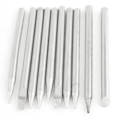 10 Pcs Slotted Point 45 Degree Bevel Tip Soldering Iron Bit 30W/40W/60W