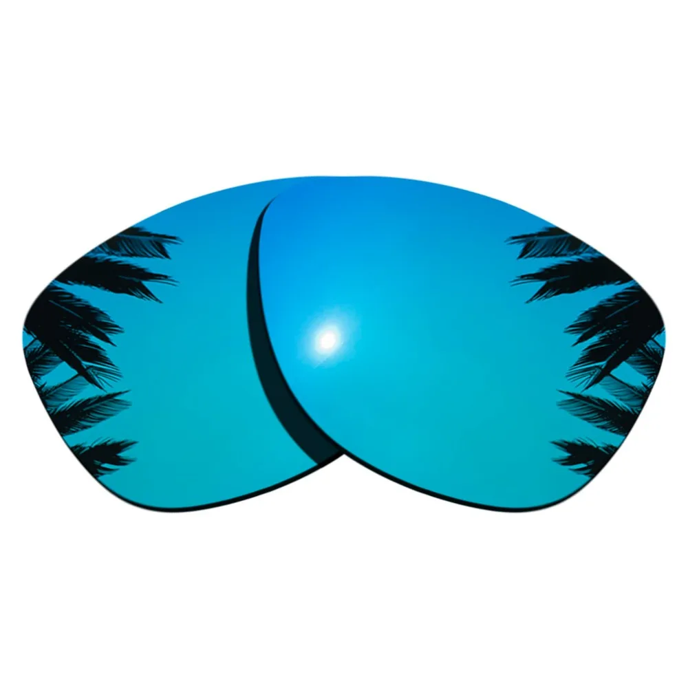 (Silver Mirrored+Ice Blue Mirrored Coating) 2-Pairs Polarized Replacement Lenses for Frogskins Frame 100% UVA & UVB Protection