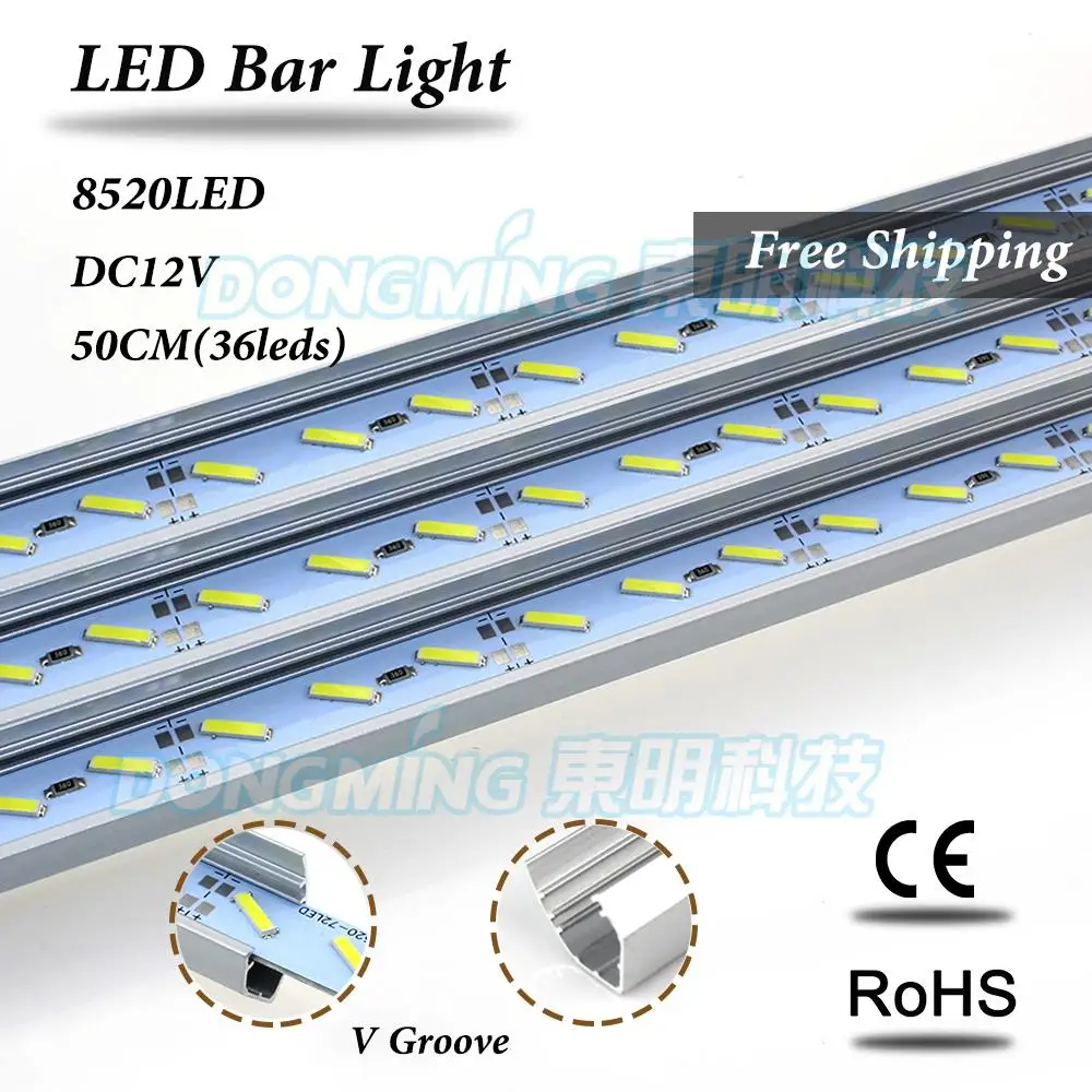 5 sztuk led luces taśmy led 8520 profil aluminiowy 50 cm 36led 12 V biały/ciepły biały nie wodoodporny led bar światła z U/V rowek