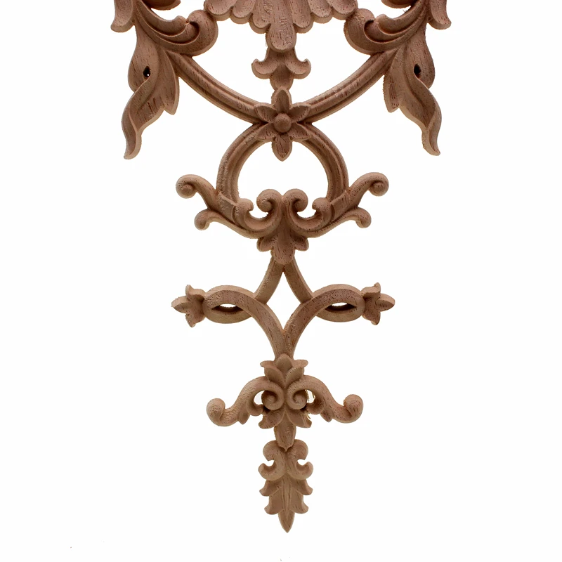 VZLX Floral Wood Carved Corner Applique Wooden Carving Decal Furniture Cabinet Door Frame Wall Home Decoration Accessories