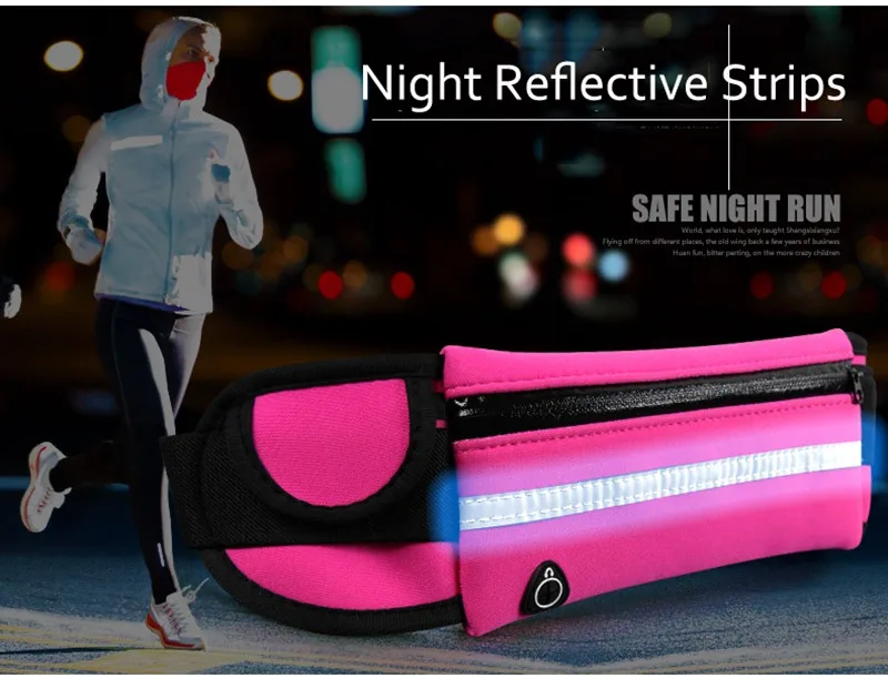 Riñonera para correr al aire libre para mujer, soporte impermeable para teléfono móvil, cinturón para trotar, bolsa para el vientre, bolsa de