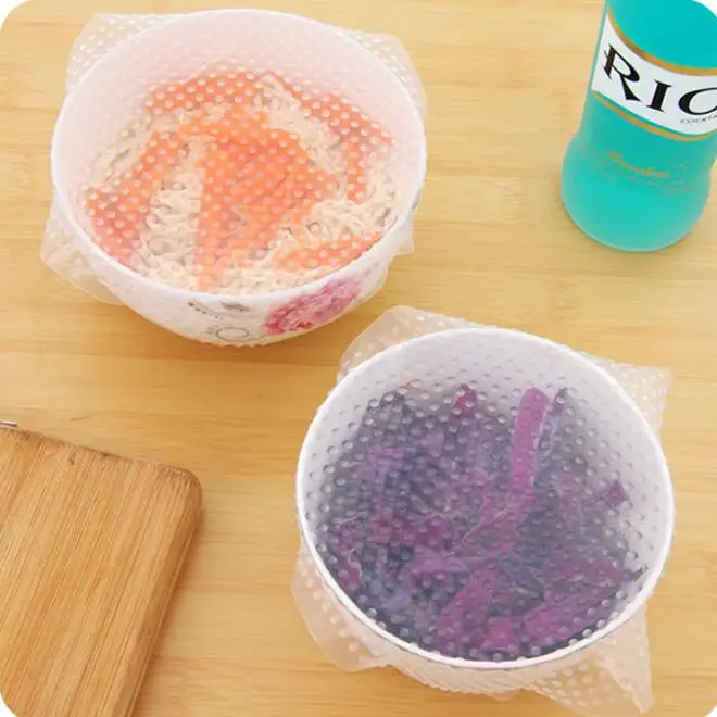 

Reusable Silicone Food Wraps Seal Cover Stretch Multifunctional Useful Food Fresh Keeping Kitchen Tools ss1377