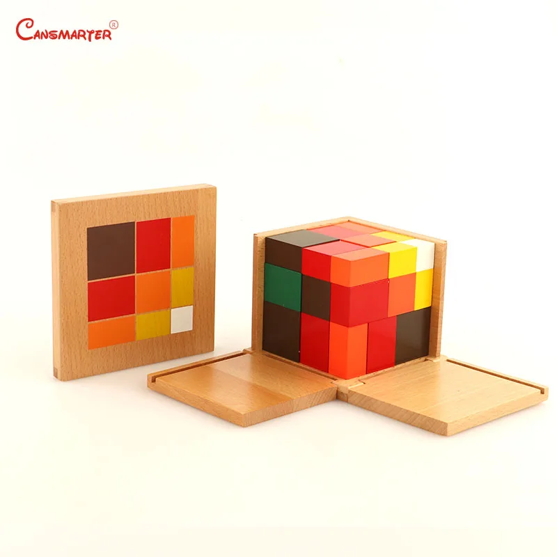 Arithmetic Trinomial Cube Wooden Toys Montessori Learning Boxes Student Teaching Materials Wood Blocks Children Math Toys Kids