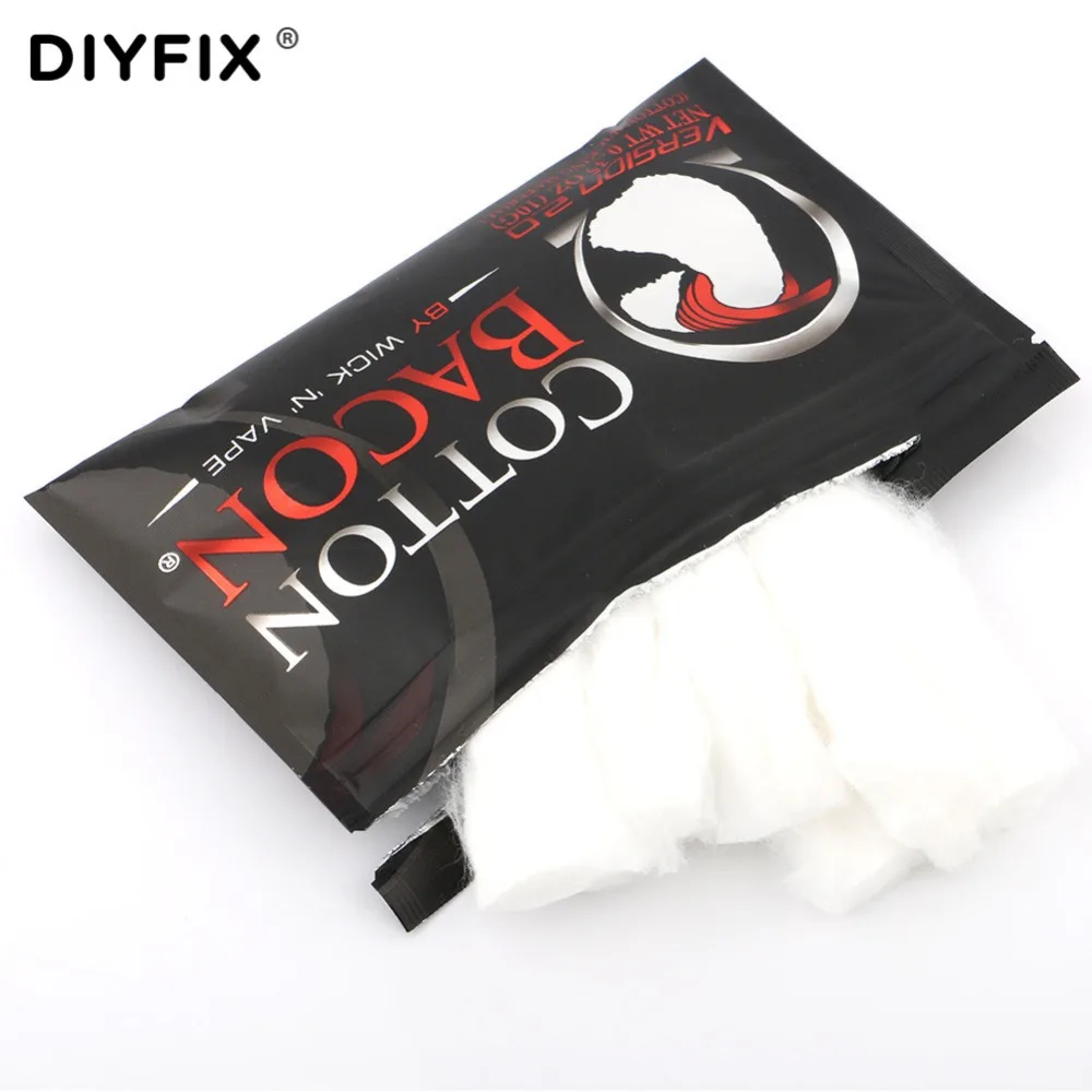 DIYFIX Bacon Cotton Organic Cotton Wick for Electronic Cigarette Rebuildable RDA RBA DIY Atomizer Vapor Cotton Heating Coil Wire