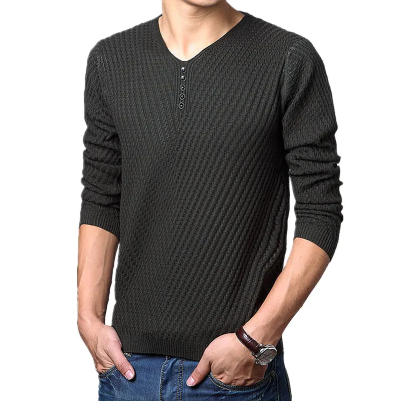 M-4XL Winter Henley Neck Sweater Men Cashmere Pullover Christmas Sweater Mens Knitted Sweaters Pull Homme Jersey Hombre 2023