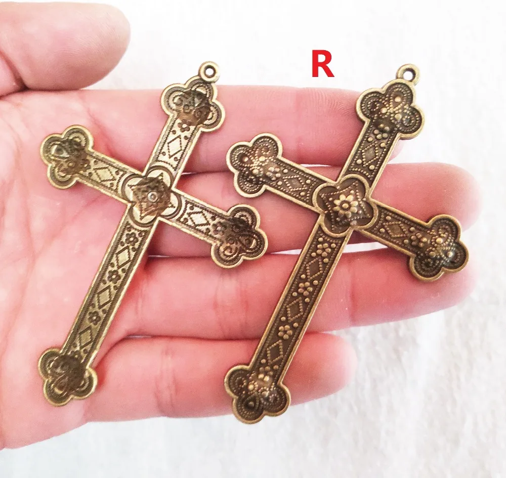 Mix big crosses Charm For Jewelry Making bronze love flower jesus crosses Pendants For Bracelets pretty crosses Charm