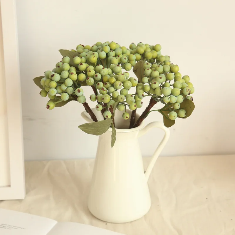 

PE Foam Berry Green Fruit Plant, Artificial Flower, Cherry Branches Simulation, Olives, Home, Christmas Decorative, Wedding