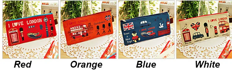 1 PC 4-Color Cute Zippered England Flag Oxford Fabric Pencil Bag & Pencil Case for School & Office,WJD00015