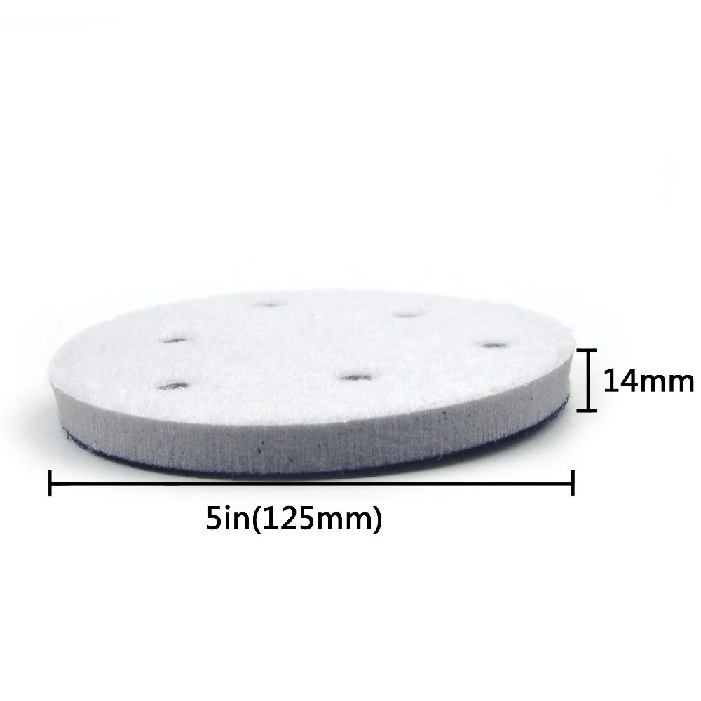5 Inch (125mm) 6 lỗ Cao Mật Độ Cứng Xốp Bảo Vệ Bề Mặt Giao Diện Miếng Lót cho 5 "Tấm Chà Nhám, Công Suất Chơi Cát Phụ Kiện