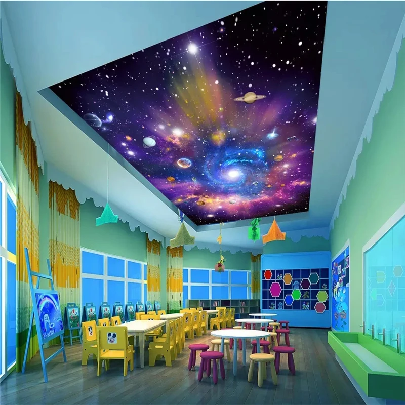 Custom size wallpaper colorful starry sky vast Universe Galaxy dream room ceiling ceiling painter house decoration 3d wallpaper