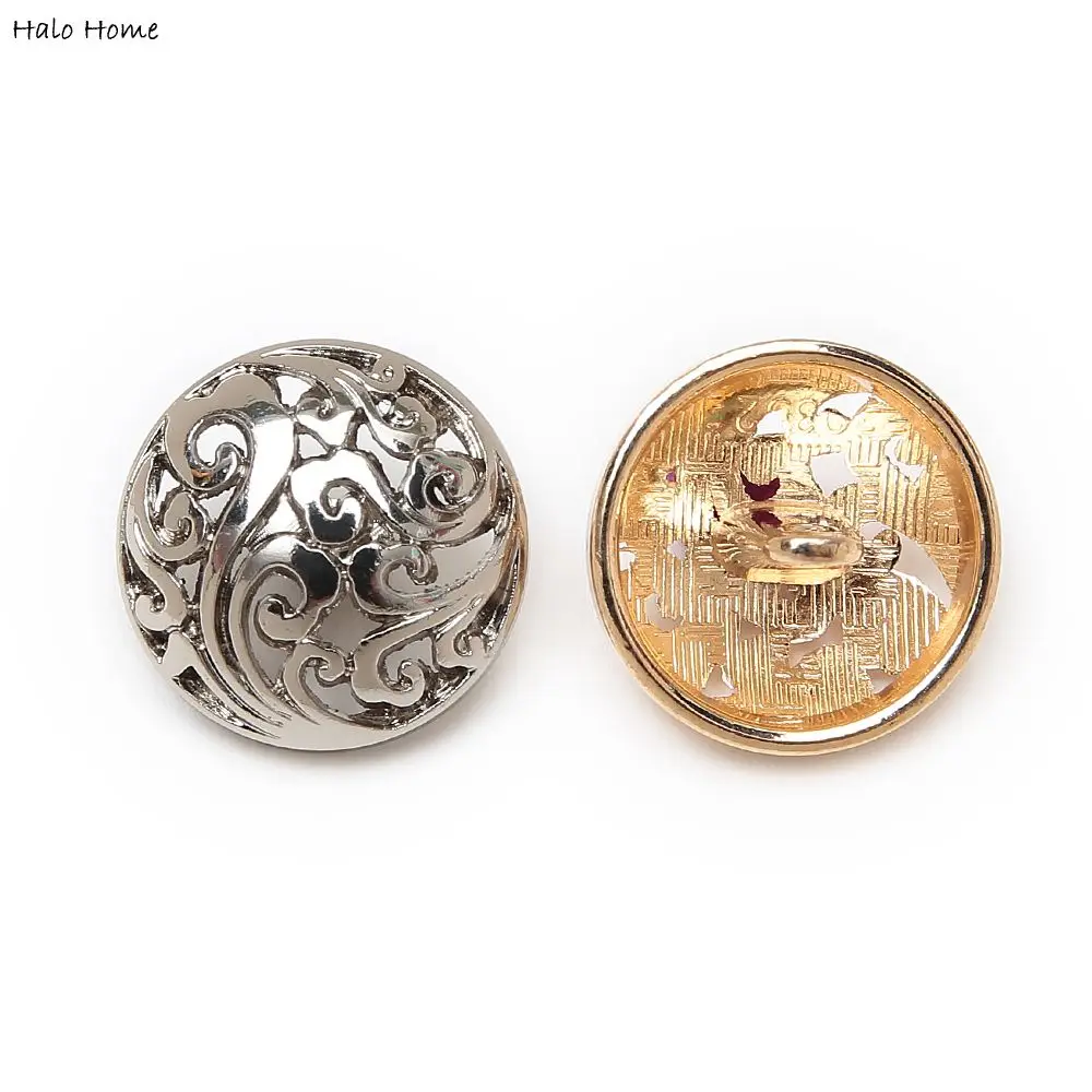 5 sztuk okrągłe Hollow metalowe guziki do szycia księga gości marynarka swetry prezenty rzemiosło odzież ręczna 12.5-25mm