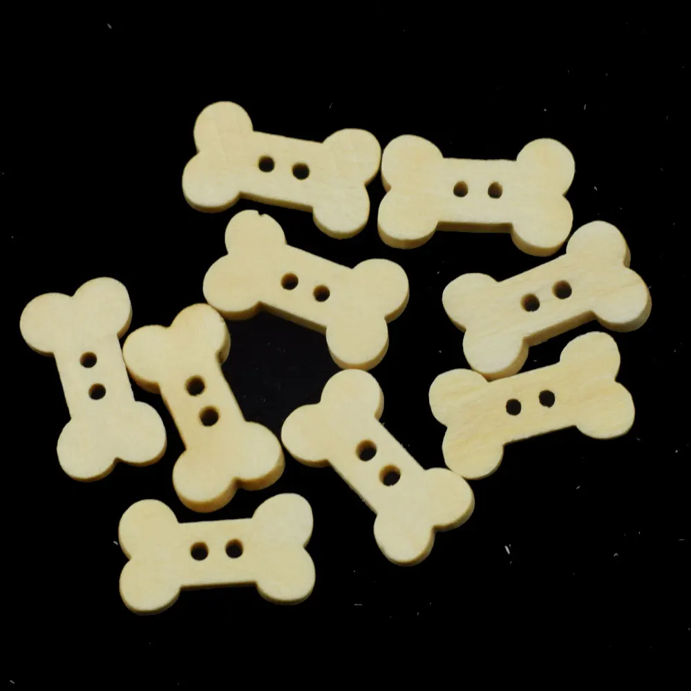 Wood Sewing Buttons for Crafts, 2 Holes, Bone, Natural Color, DIY, Scrapbooking Accessories, 100Pcs