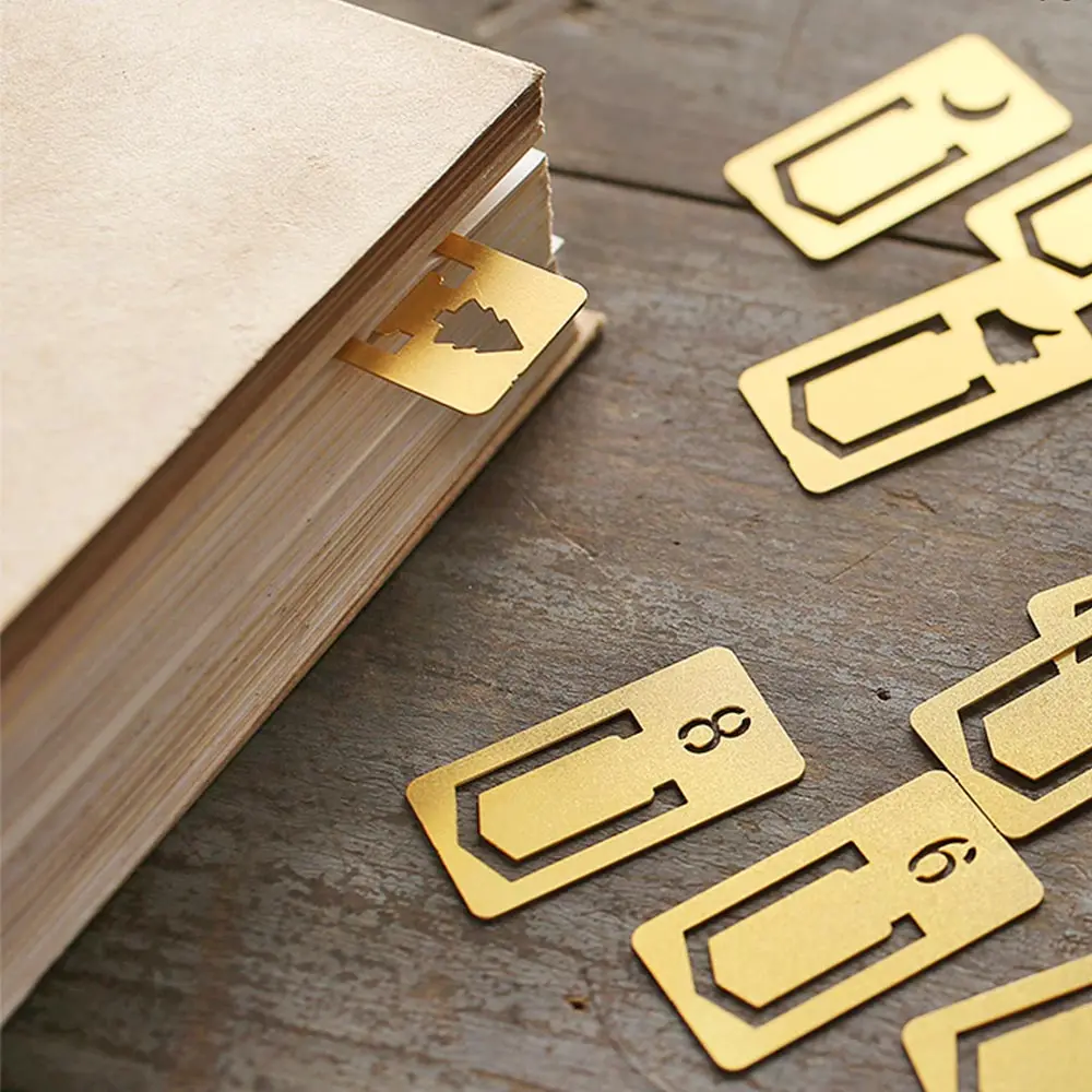 brass numbers Paper Clip Bookmark Books index Clips Teacher Gift School Office Supplies Stationery Student Escolar 12 pcs/pack