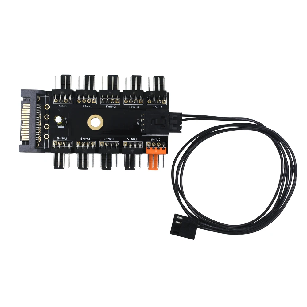 Tishric 1 Tot 10 4Pin Fan Hub Splitter Pc Pwm Kabel 12V Molex Sata Power Suppply Cooler Cooling Adapter voor Pc Computer Mijnbouw