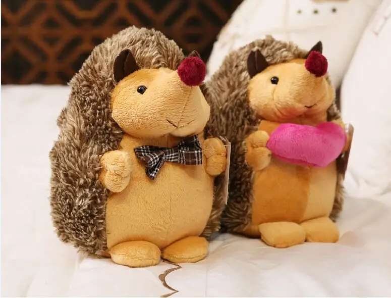 

about 25cm loves hedgehog plush toy couples hedgehogs soft doll wedding gift , proposal, birthday gift b2198