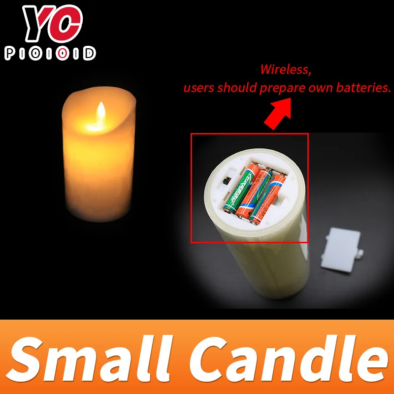 Small Candle prop escape room game for decoration press A on Remote Controller to control candle be light on or off  YOPOOD