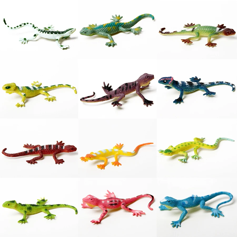 12pcs Plastic Dinosaur Playset,STEM Educational Realistic Dinosaur,Lizard, Tortoise,crocodile Figures for Boys Toddlers
