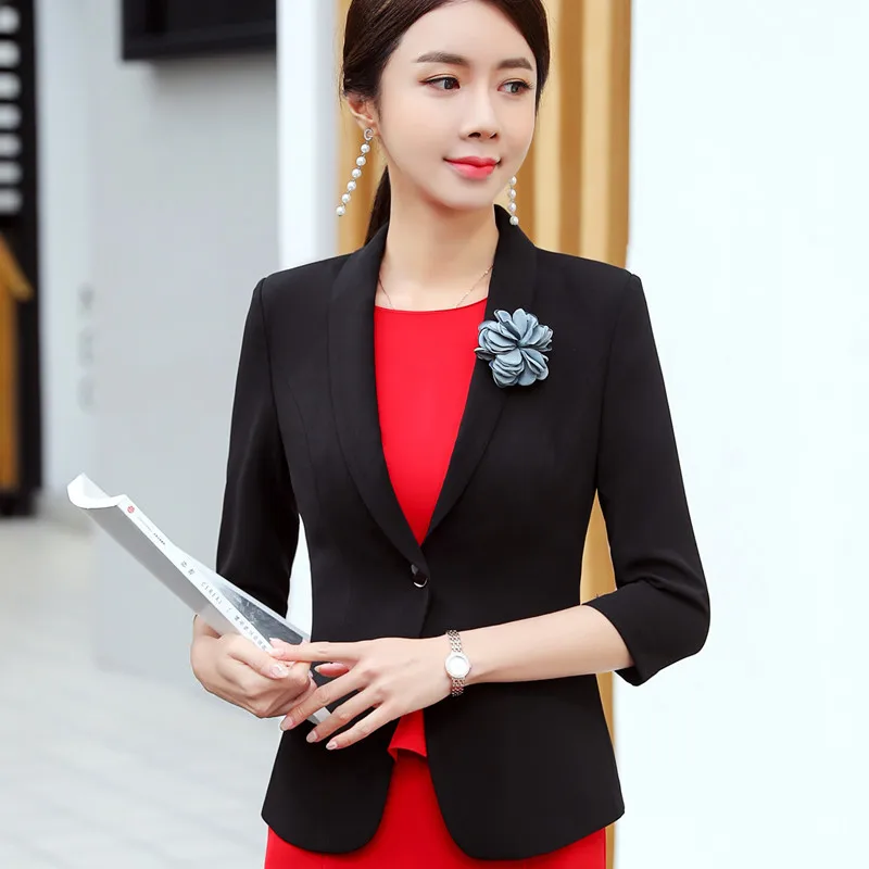 Abrigo Mujer New Fashion Women Formal Blazer OL Slim Half Sleeve Jacket Business Office Ladies Jaqueta Feminina