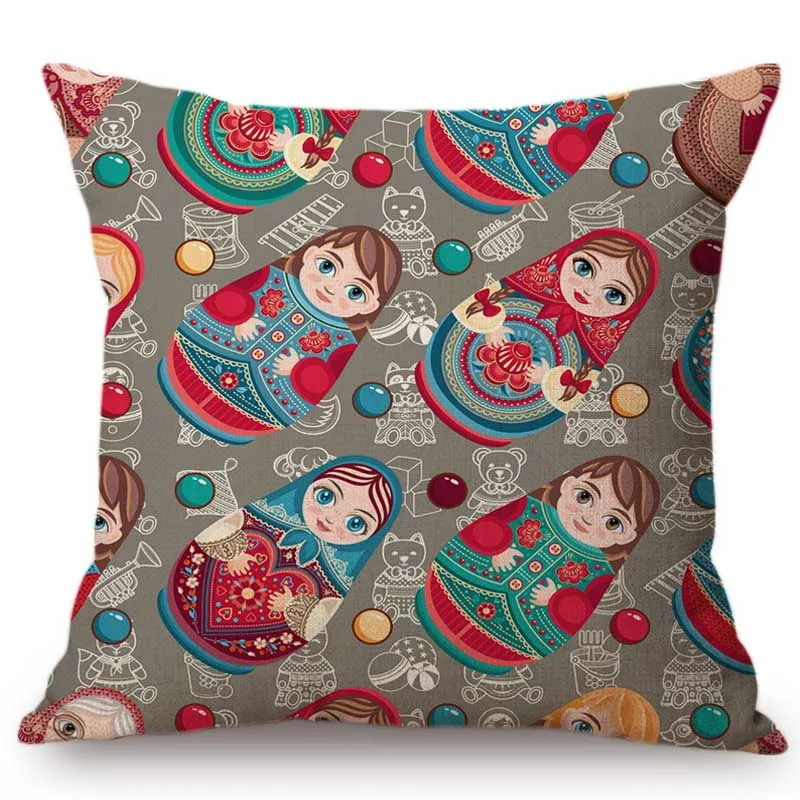 Carino Mosca Souvenir Matryoshka Russian Modello di Bambola Decorazione Della Casa Divano Coperte E Plaid Coperture Per Cuscini Russia Stile di Lino