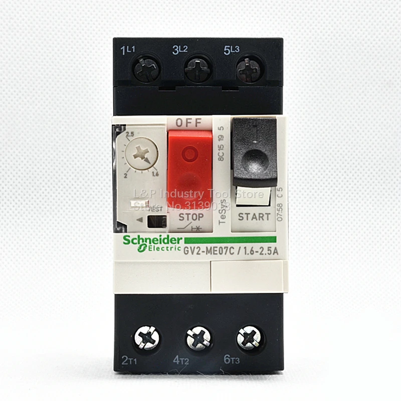 

New Original Schneider GV2ME07C Motor Protection Circuit Breaker GV2-ME07C 1.6-2.5A Push Button 3P Thermal Magnetic Type