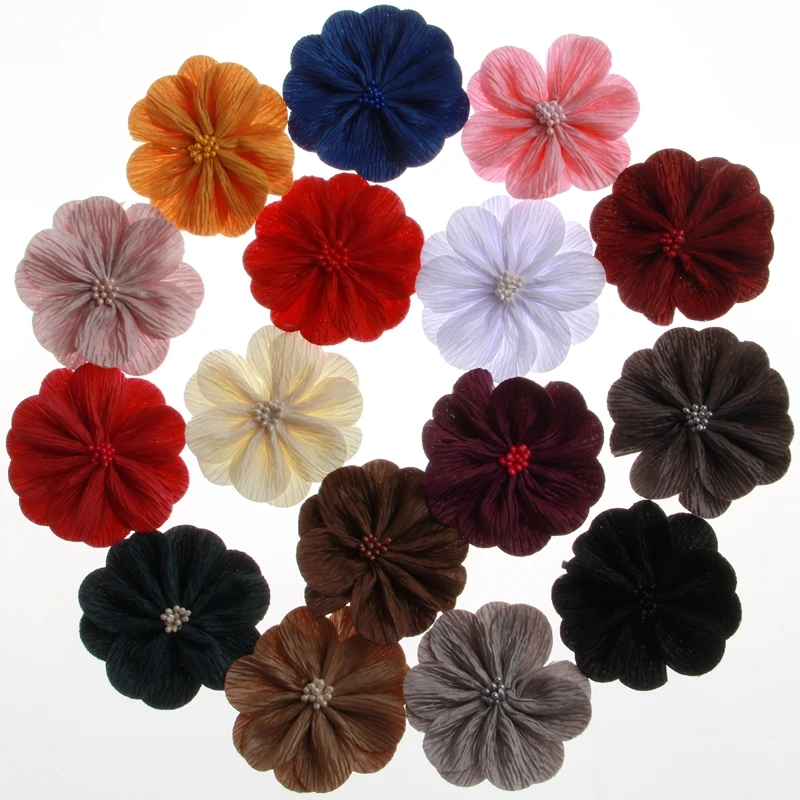 

200 шт 3,2 "8,2 см модные искусственные цветы для свадебного украшения приглашения ткань цветок для тканевой обуви головы