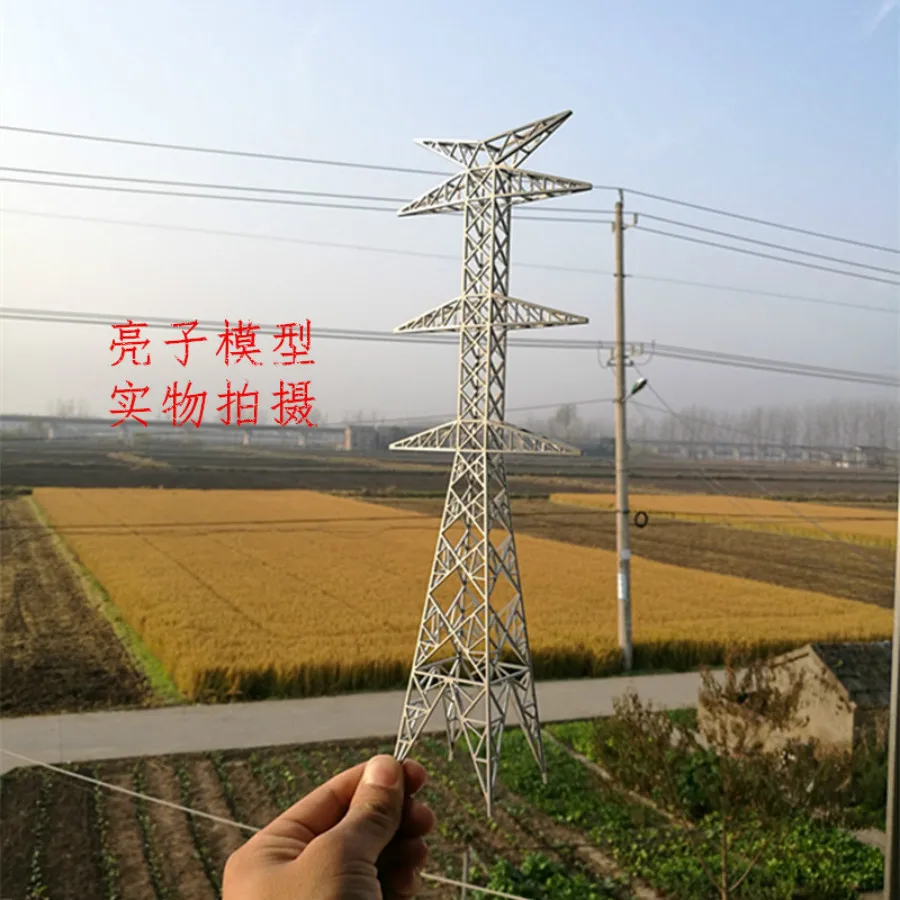 Sand Table Model High Voltage Tower Transmission Tower Cable Tower Model Plastic Barrel Tower