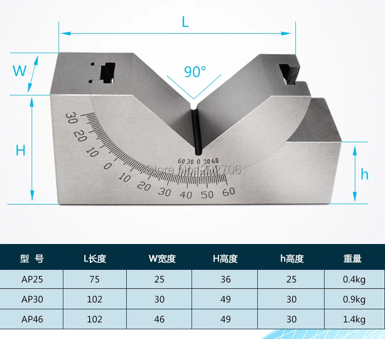 Fräsmaschine Präzisionsteile Einstellbare Pad 0/30/60 Winkel Gauge Debugge V Block Angler Top Tool AP25 AP30 AP46 Für Messung – Detail 1