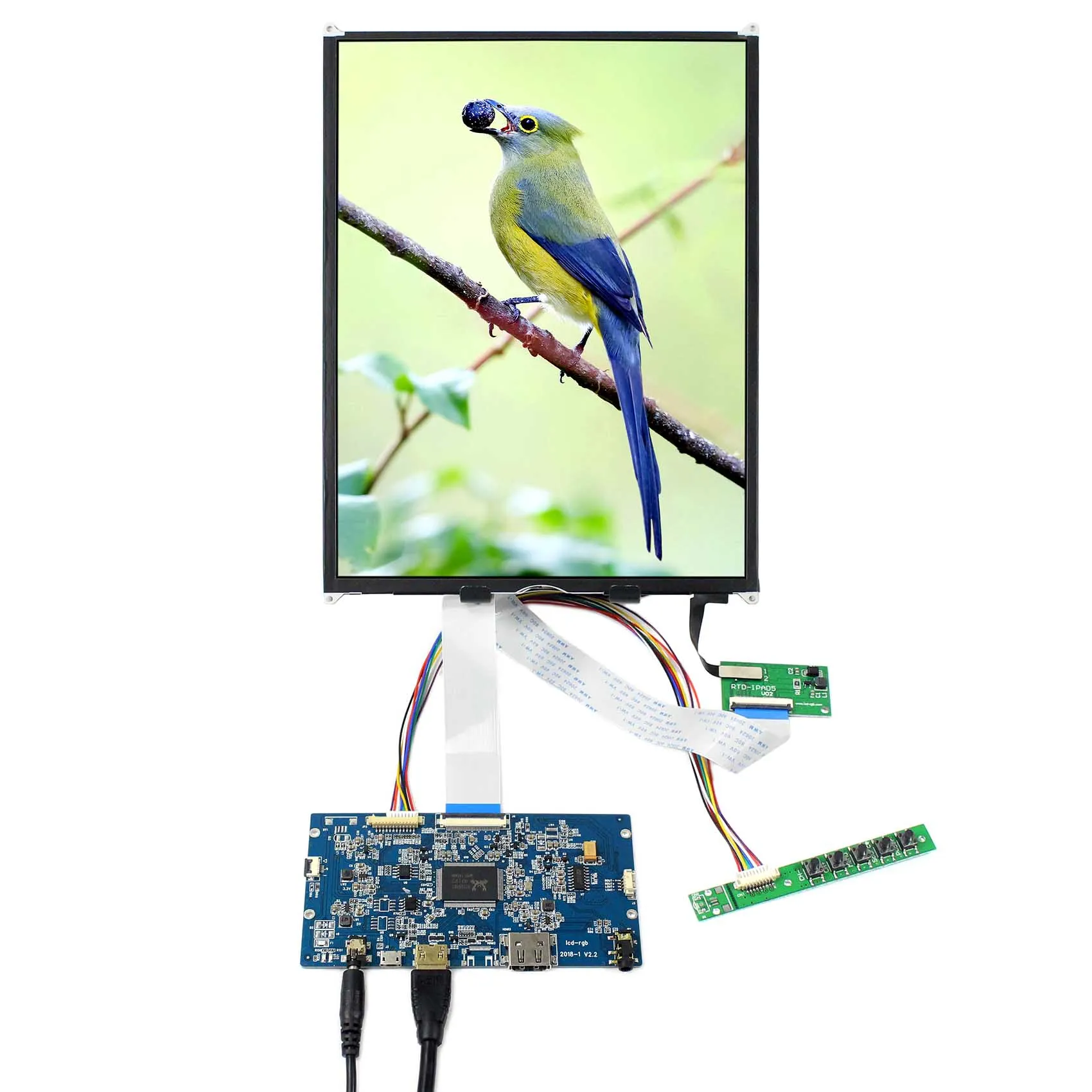 9.7inch IPS LCD Screen LTL097QL02 LP097QX2 1536X2048 for IPAD-5 Display With HD MI LCD Driver Board 