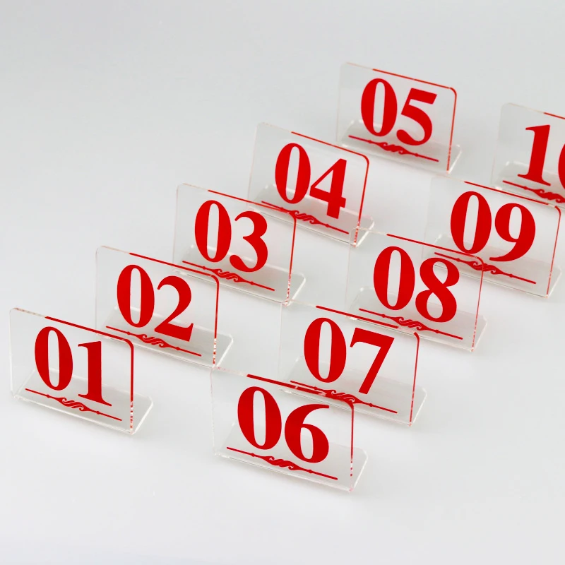 Transparent Acrylic Table Number Card, Table Mark, Wedding Banquet, Seat Label, Restaurant, Dining, Waiting Table Sign