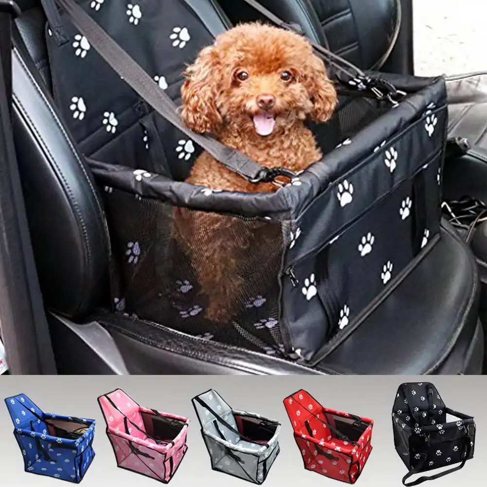 

Collapsible Car Seat Pet Carrier Box with Safety Leash Support Bars for Small Dog Cats Car Styling