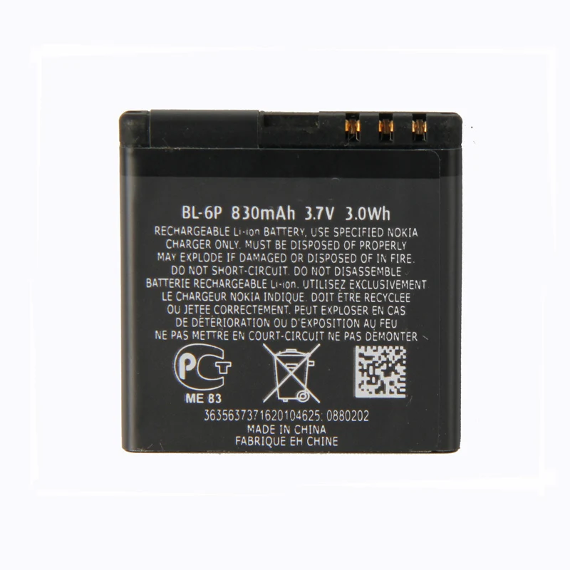 Original BL-6P phone battery for Nokia battery For Nokia 6500C 6500 classic 7900 Prism 7900P BL 6P BL6P 830mAh