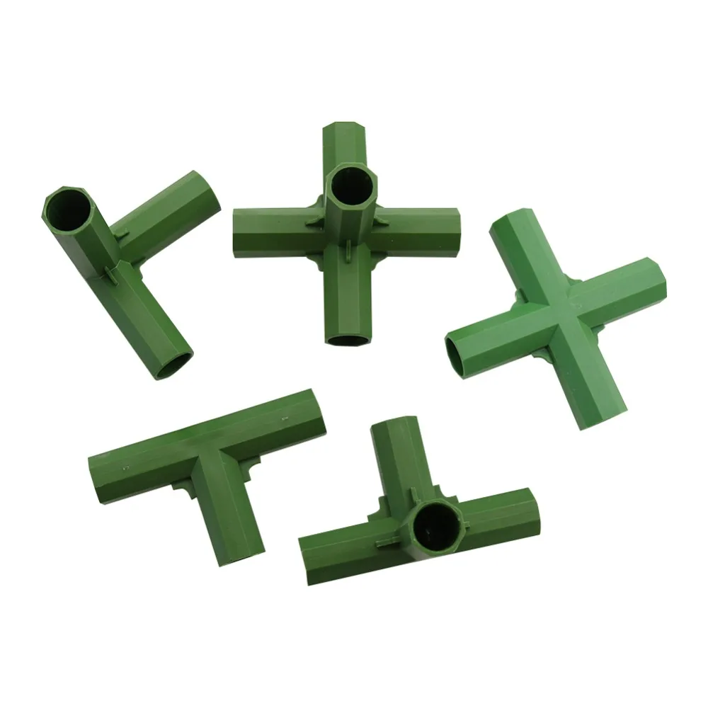 

16mm Plant Stakes Edging Corner Connectors Plant support rod Awning Pole Pipe joint 3-way, 4-way, 5-way Joints 4 Pcs