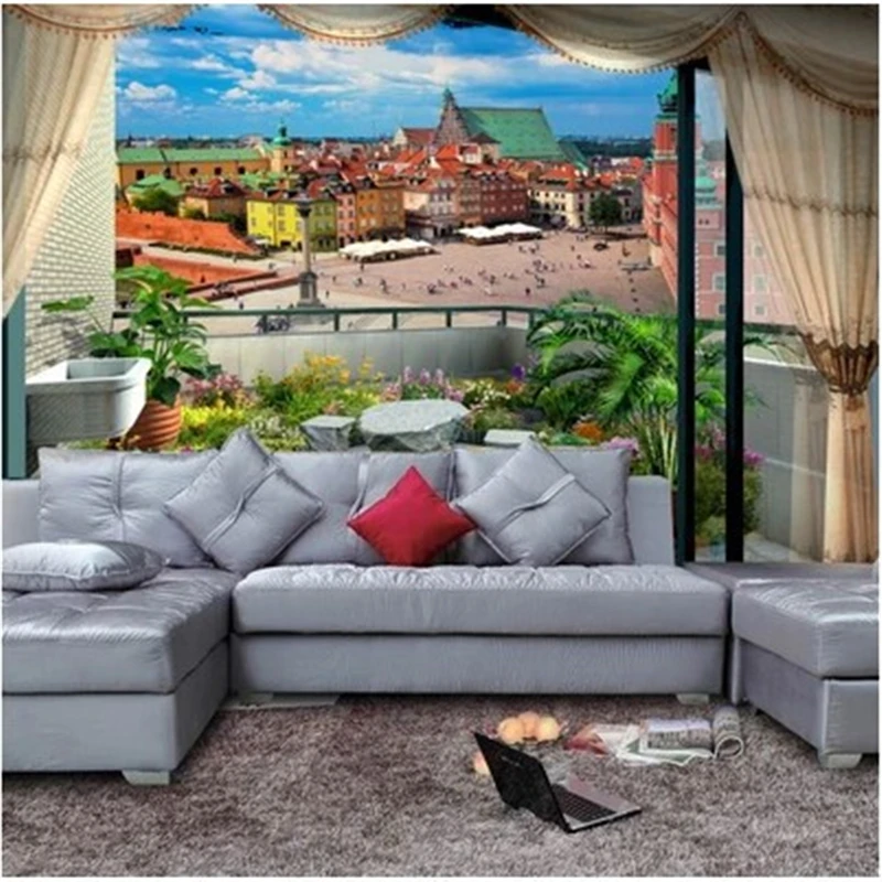 

beibehang Custom 3d mural European castle bedroom Mediterranean-style building stylish minimalist living room 3d photo wallpaper