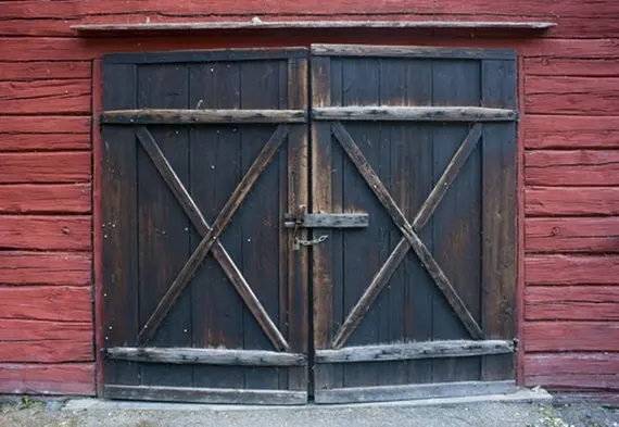 old rustic barn doors christmas cowboys background  High quality Computer print newborn baby backdrops