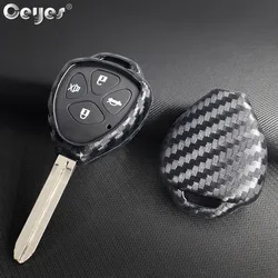 Ceyes Auto Accessories Protection Key Covers Carbon Fiber Car Styling Case For Toyota Corolla Hilux Yaris Rav4 Aqua Camry Crown