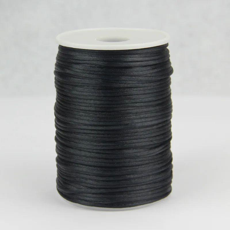 Nieuwe 2,5 mm 100 yard Chinese knoopkoord 24 kleuren Rattail satijn gevlochten string sieraden bevindingen kralen touw voor DIY mode ambacht
