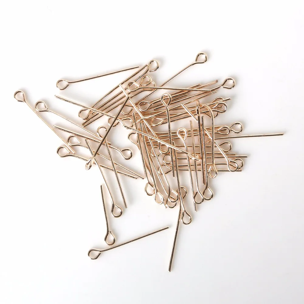 50G/Bags Approx 220-600pcs 16/20/24/30/38/45mm Rose Gold Color 9 Head Pins For Jewelry pins & needles Making Accessories