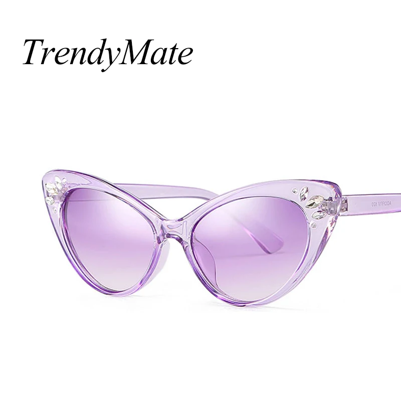 Cat Eye Style Clear Frame Sunglasses Women Purple Red Pink Summer Accessories for Beach Fashion Female Sun Glasses UV400 5344 M