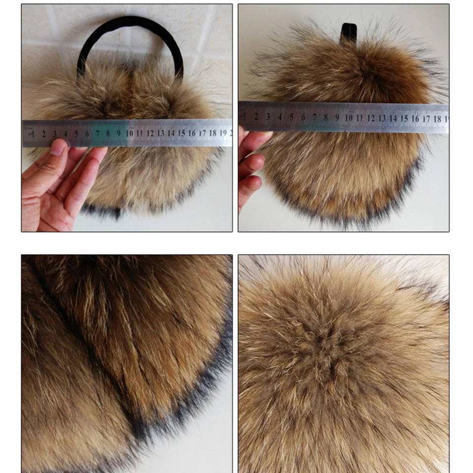 Oversized Really Big Raccoon Fur Earmuffs Korean Real Fur Earmuffs Lovely Personality Plush Fur Ear Cover Warm