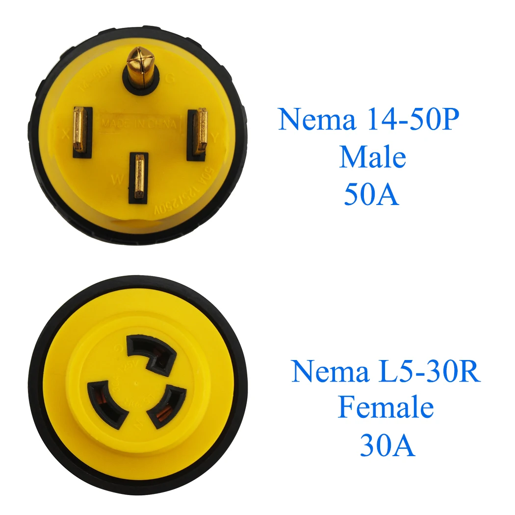 JORINDO [14-50P to L5-30R] Plugrand 50 Amp Male NEMA 14-50P to 30 Amp Female NEMA L5-30R Locking Adapter