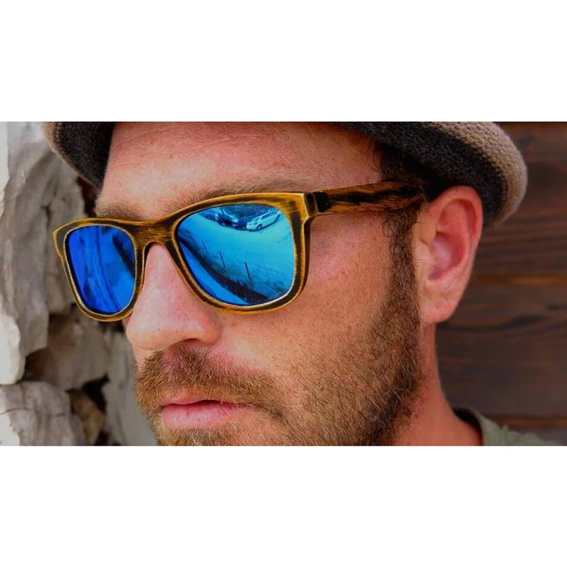 BerWer 4 Colors Polarized Bamboo Wood Sunglasses Women Men Mirror Coating Lenses Eyewear 2024