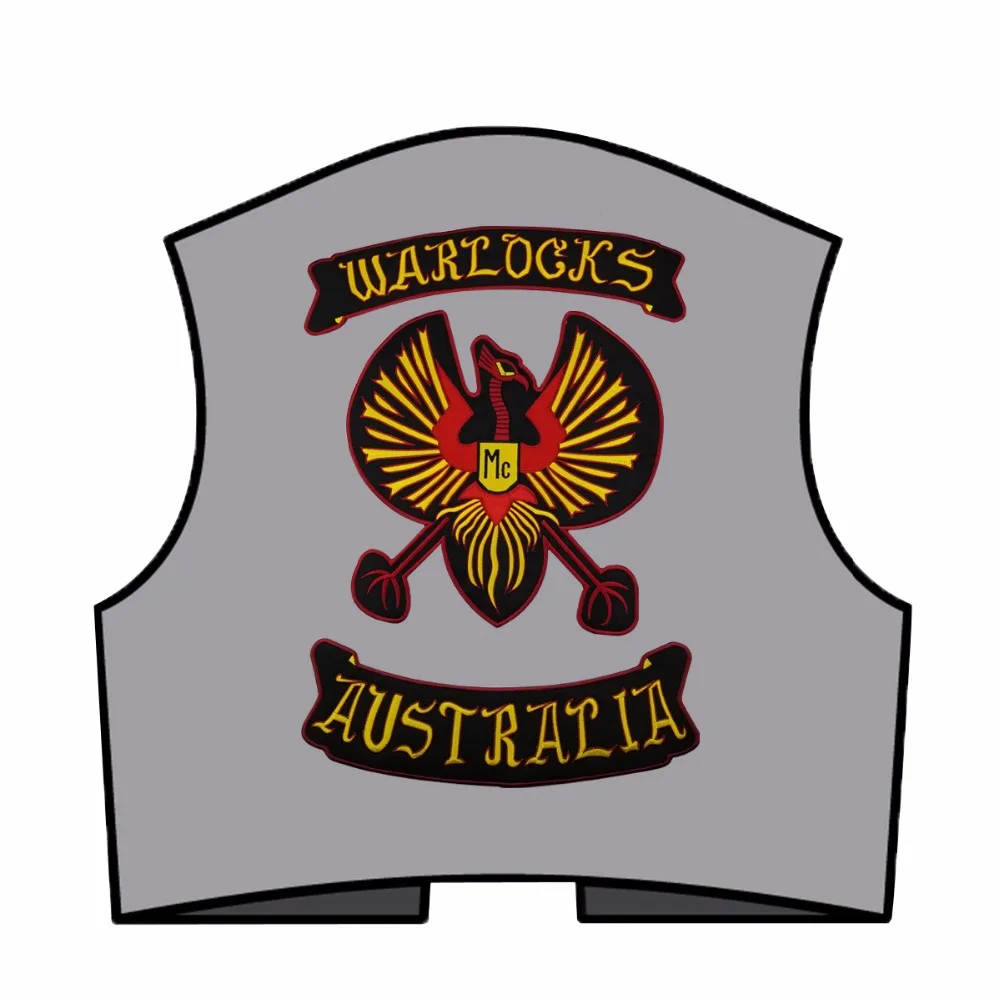 NEW ARRIVAL WARLOCKS Motorcycle Patch 1% Biker Rider Vest MC Embroidered Iron On Back of Jacket Patch DIY G0434 Free Shipping image 5