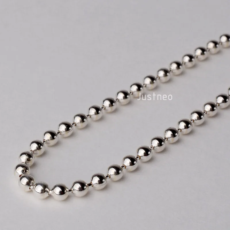 JustNeo Solid 925 Sterling Silver Ball Chain Necklace 16-36inch,Basic Chains for Pendants