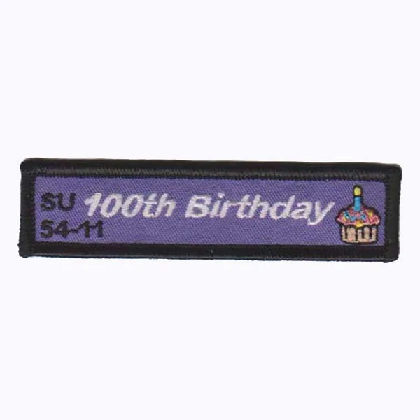 Fashionable Birthday Embroidered Patch/Garment Labels Made by Twill with Laser Cut Edge Custom and MOQ50pcs Free Shipping