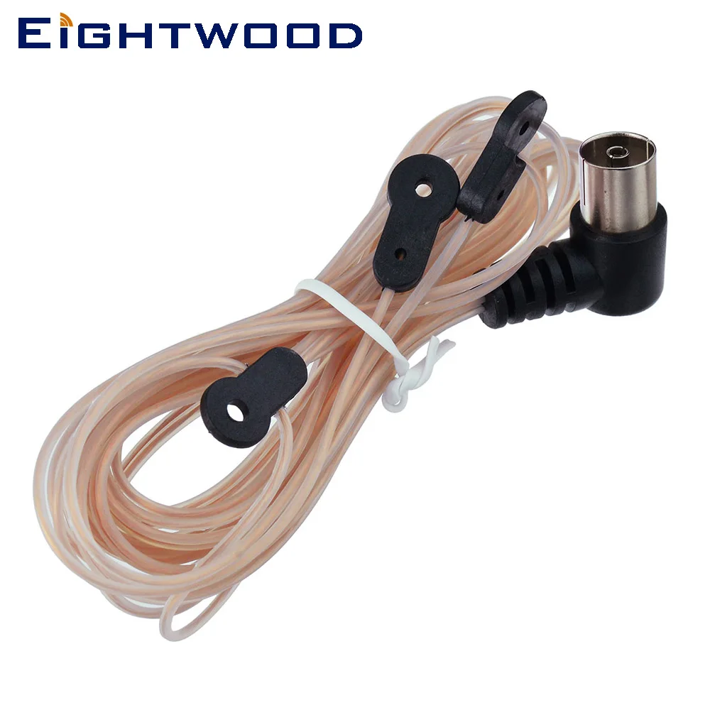 Eightwood T Shape Indoor FM Dipole Antenna Aerial HD Radio Female Pal Connector 75 Ohm for YAMAHA Sony Chaine Stereo Receiver