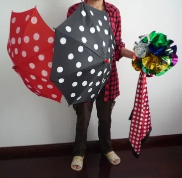 Polka Dot Silk & Umbrella Sets Magic Tricks Magician Stage Illusion Gimmick Mentalism Scarve Appear Umbrella Flower Ball Magia