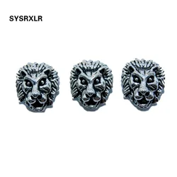 10Pcs/ Lot Metal Charms For Jewelry DIY Making Antique Sliver color Tibetan Lion Head Bead Spacer Beads For Strand Bracelet