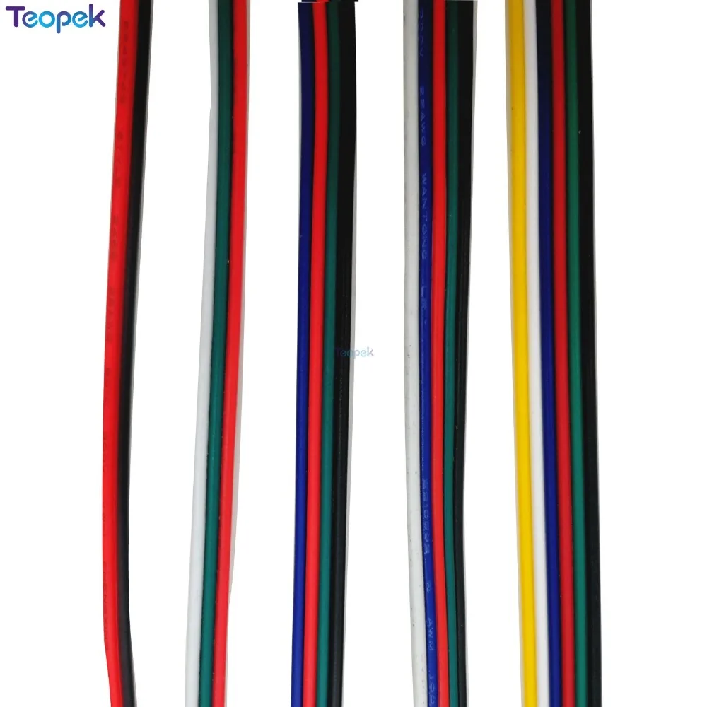 2pin 3pin 4pin 5pin 6pin Extension Wire Cable 22AWG Led Connector For WS2812 WS2811 RGB RGBW RGB CCT 5050 3528 LED Strip