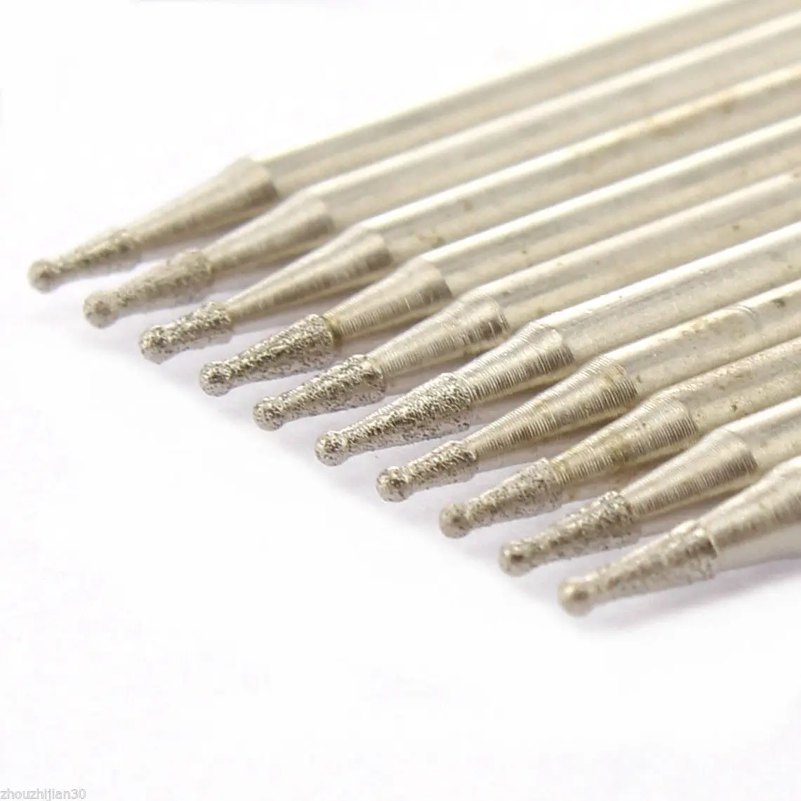 20Pcs Diamond Coated 0.8mm Spherical Sphere Head Mounted Bit Grinding Points Gem ILOVETOOL