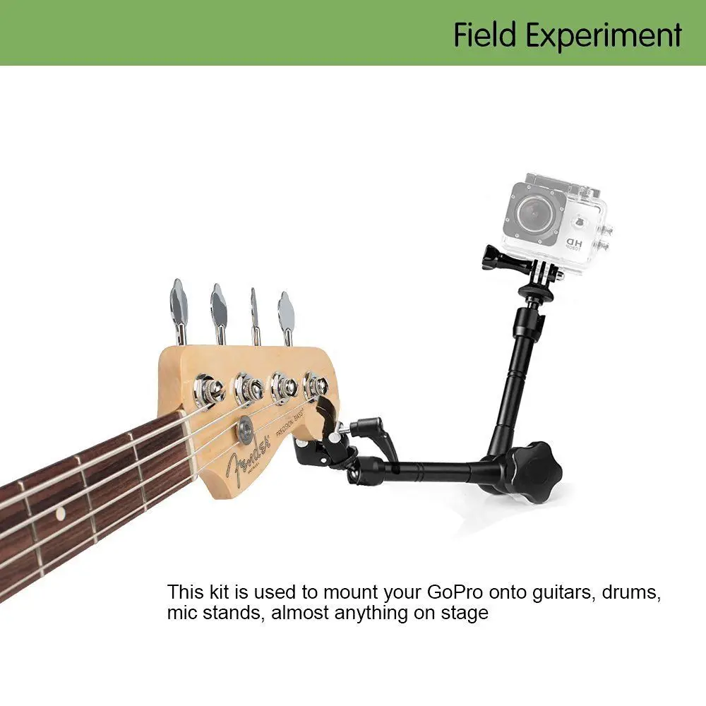 Brazo mágico + alicates de cangrejo de abrazadera pequeña + adaptador Gopro + Kit de accesorios de tornillo Thumber, trípode de cámara